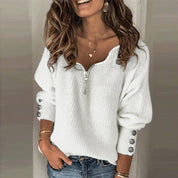 Celine Duvalier | Lace-Trim V-Neck Sweater For Women