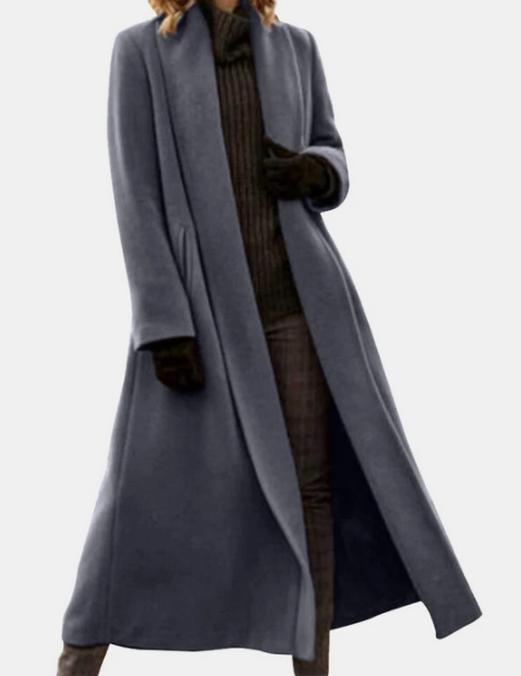 Yvette Charbonneau | Long Wool Blend Cardigan Coat For Women