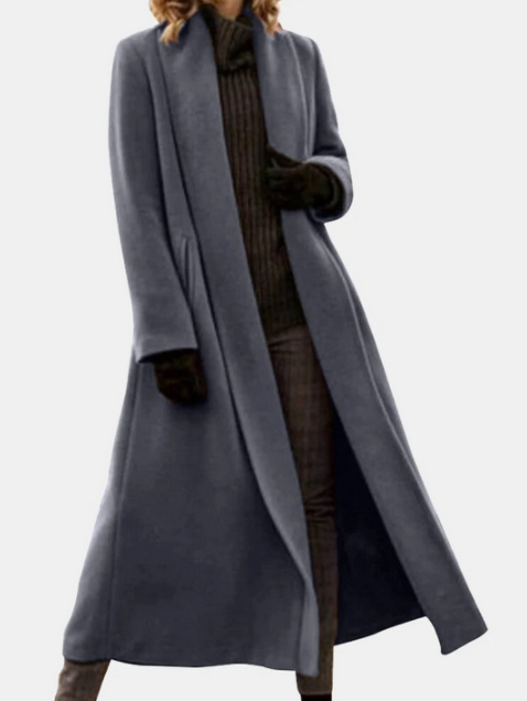 Yvette Charbonneau | Long Wool Blend Cardigan Coat For Women