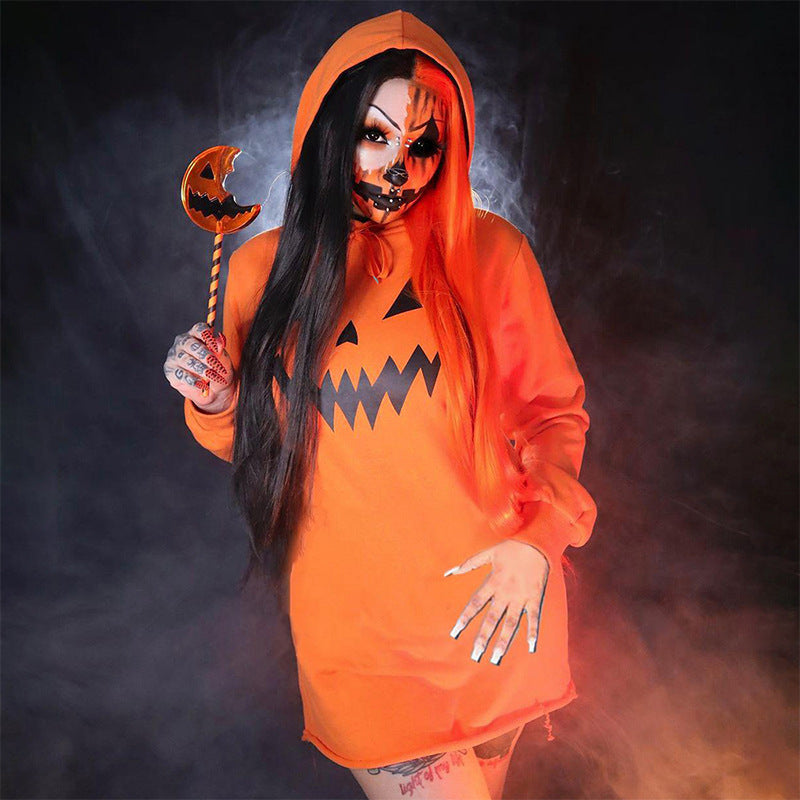 Little Boo | Pumpkin Face Halloween Dress For Women