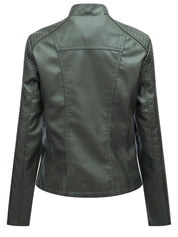 Nadia Cresson | Sleek Olive Leather Jacket For Women