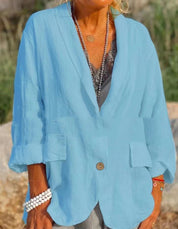 Simone Fitzgerald | Cotton Linen Oversized Blazer Jacket For Women