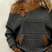 Renata Beaumont | Asymmetric Cold-Shoulder Sweater For Women