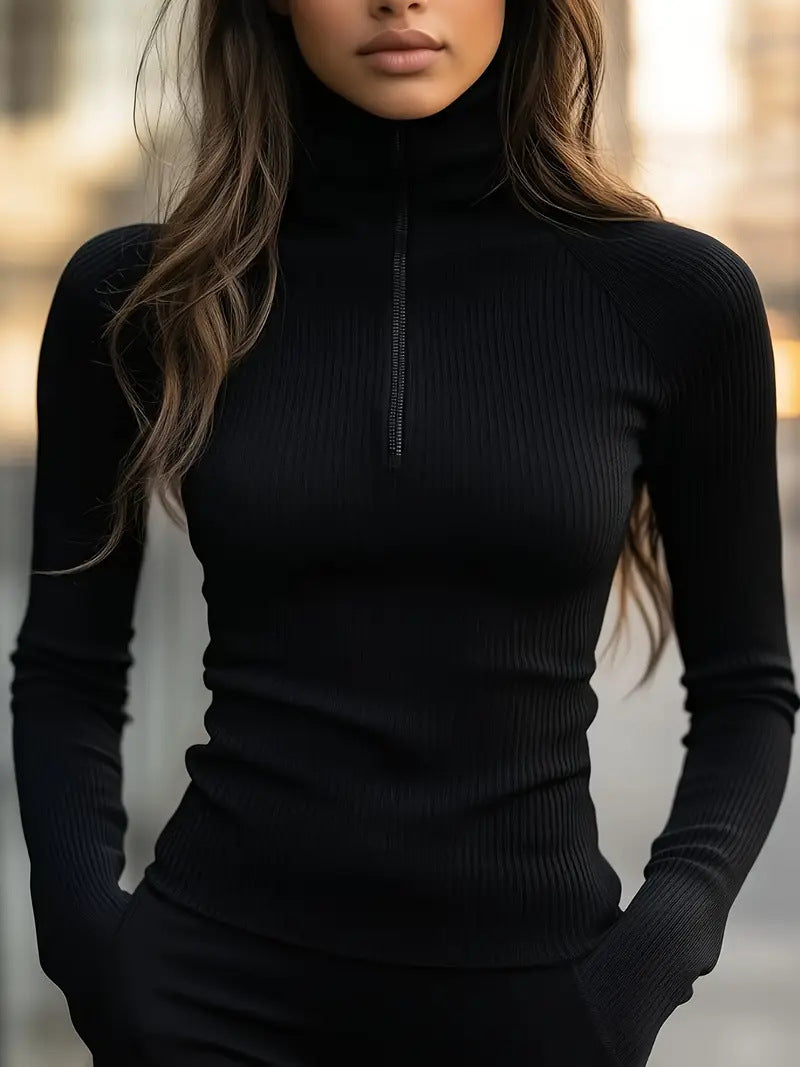 Elena Marchetti | Slim-Fit Ribbed Knit Top For Women