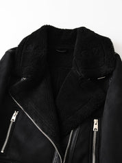 Noelle Dumont | Shearling Belted Leather Jacket For Women