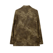 Etienne Corradini | Tie-Dye Suit Collar Leather Jacket For Men