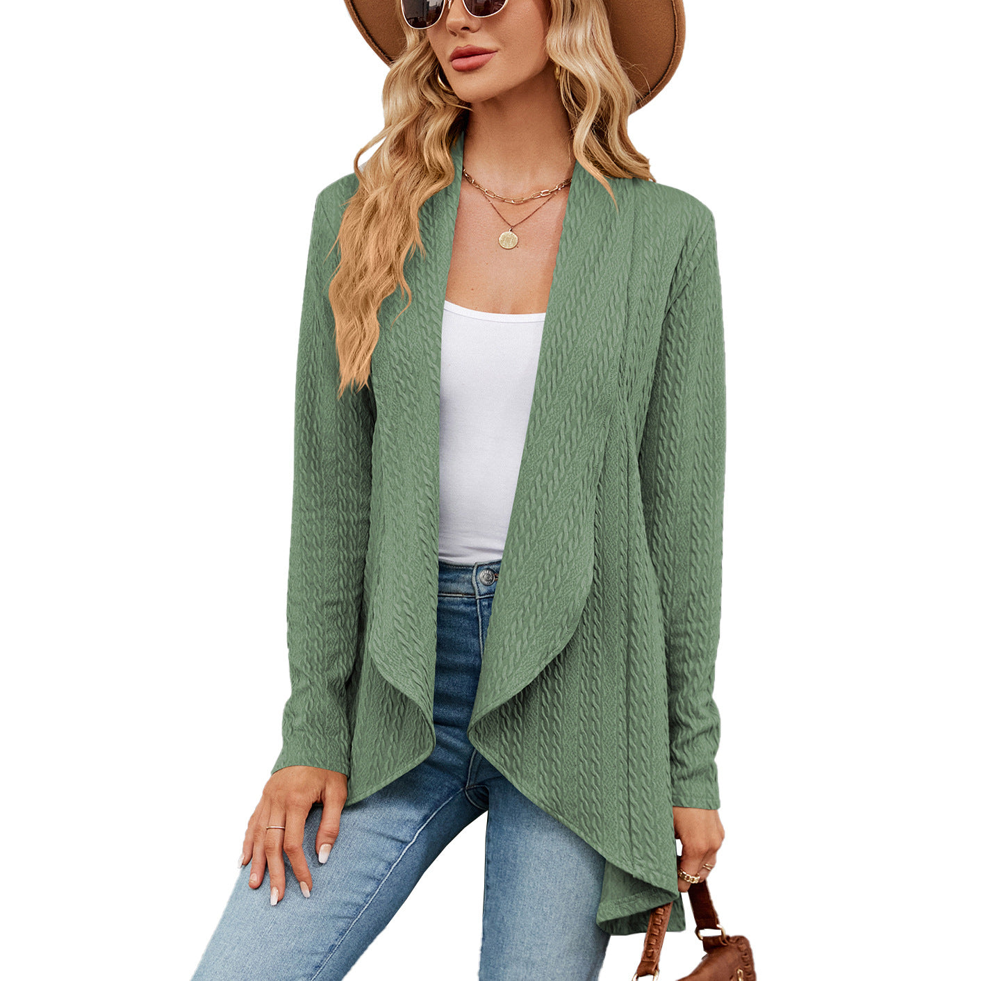 Marielle Fontenot | Cable-Knit Open Cardigan For Women