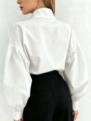 Felicity Ashgrove | Statement Collar Blouse With Pearl Buttons For Women