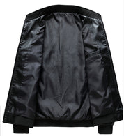 Orrin Kempcombe | Stand-Collar Leather-Look Jacket For Men