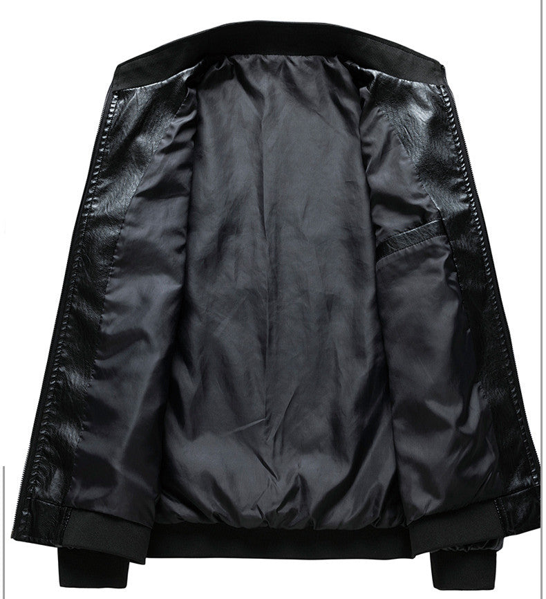 Orrin Kempcombe | Stand-Collar Leather-Look Jacket For Men