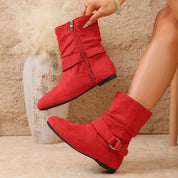 Helena Voss | Slouch Buckle Ankle Boots For Women