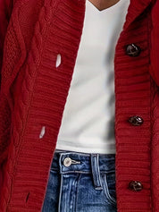 Rosalind Kingsley | Cozy Hooded Button Sweater For Women
