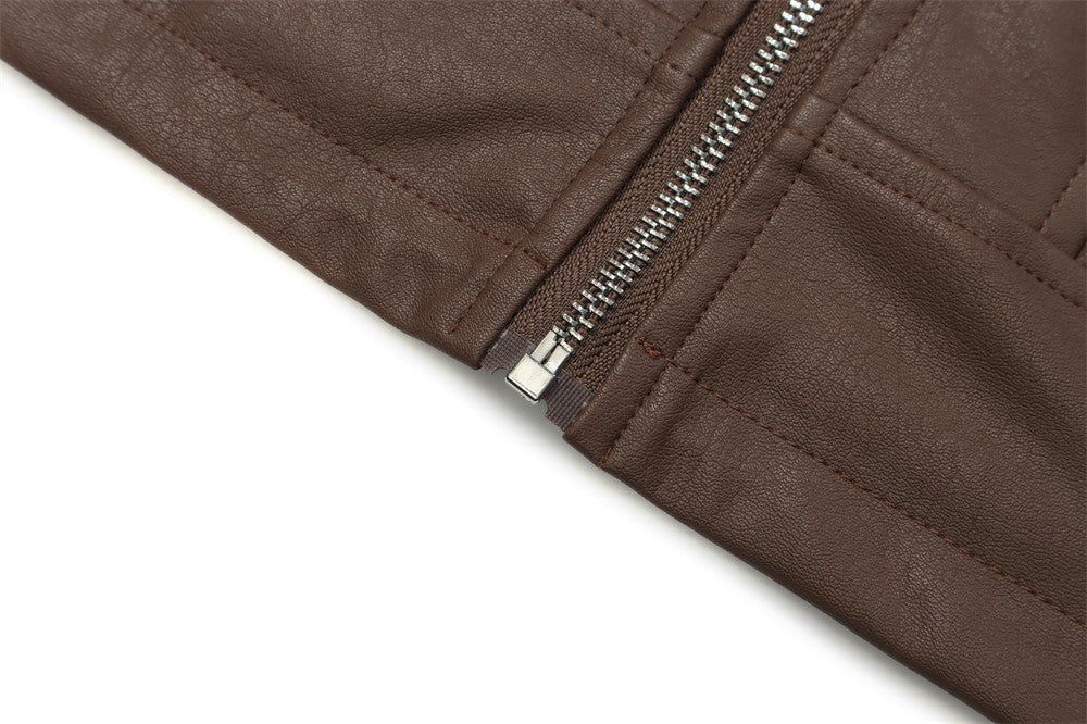 Rafael Moretti | Oversized Leather Jacket With Stand Collar For Men