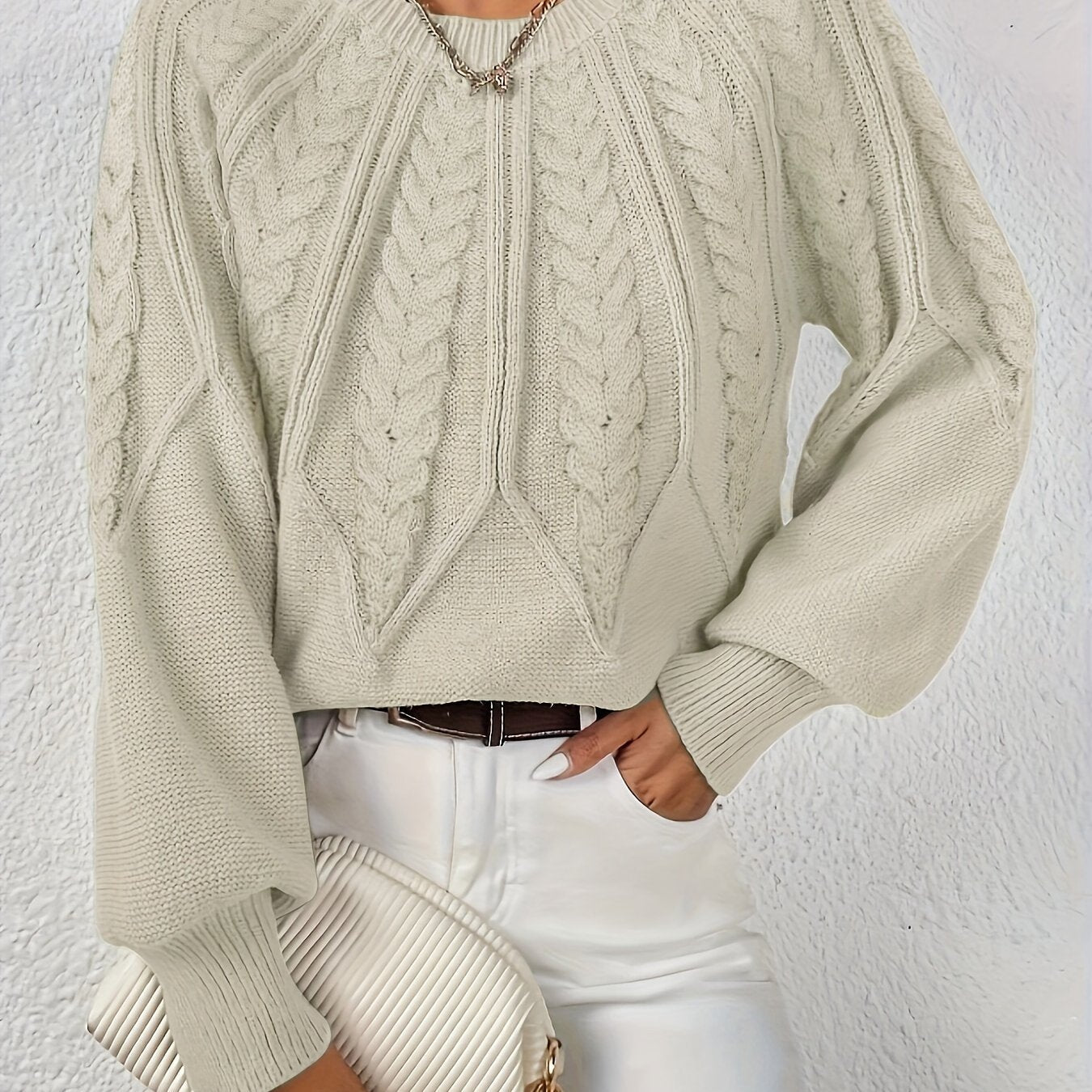 Fabienne Cortland | Cable-Knit Round-Neck Sweater For Women