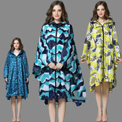 Elaine Beaurivage | Printed Hooded Raincoat For Women