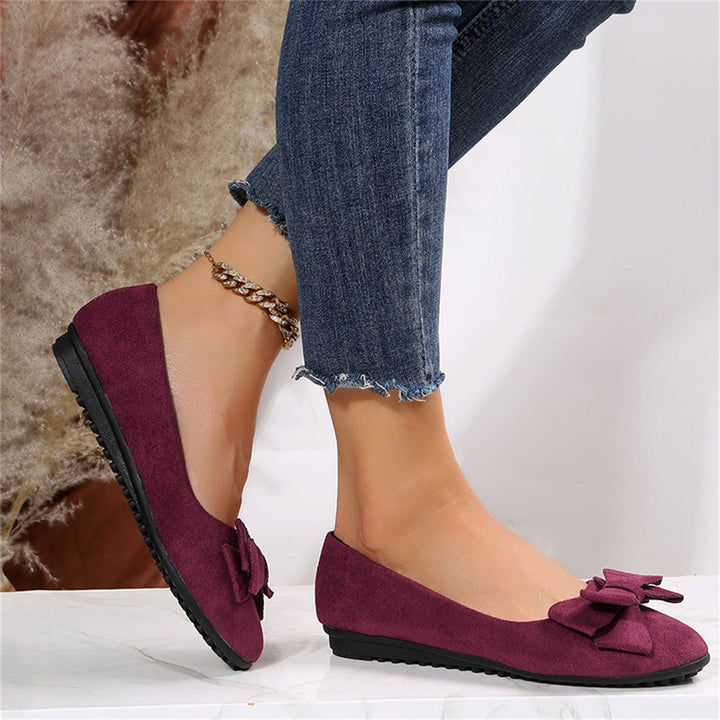 Ottoline Beauregard | Olive Green Bow Ballet Flats