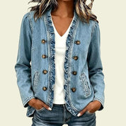 Louisa Vantrelle | Ruffled Denim Jacket For Women