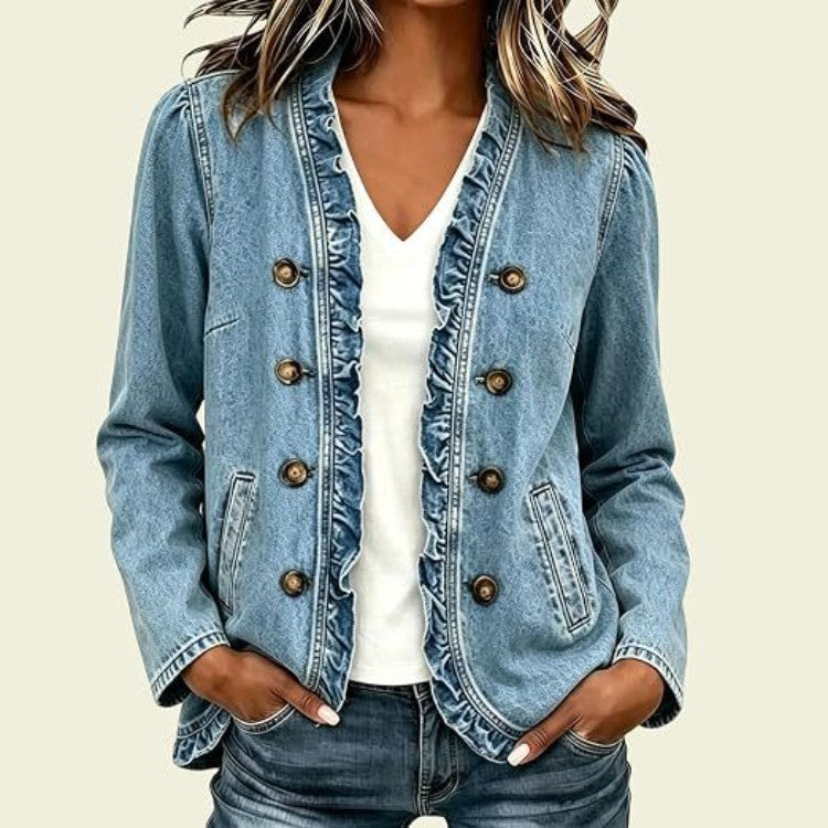 Louisa Vantrelle | Ruffled Denim Jacket For Women