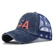 Beatrice Fontaine | Distressed American Flag Veterans Day Baseball Cap Unisex