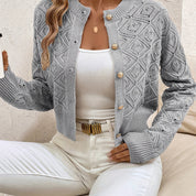 Camille Sorrentino | Diamond-Knit Sweater With Button-Front Detail For Women