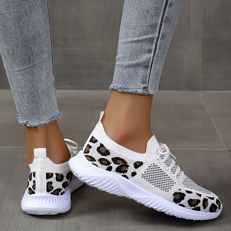 Selena Whitfield | Leopard Print Lace-Up Sneakers For Women