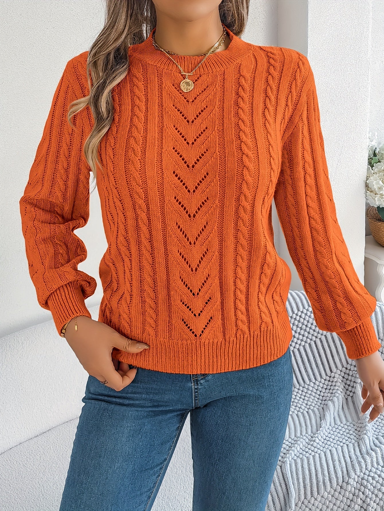 Camilla Winterbourne | Cable-Knit Textured Sweater For Women