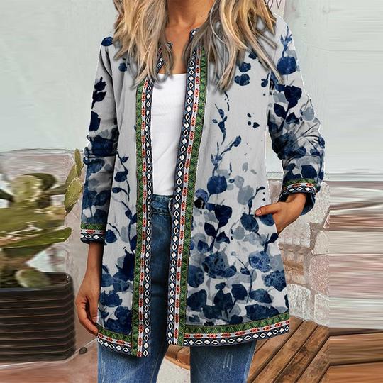 Beatrice Anselmi | Bohemian Print Long-Sleeve Cardigan Jacket For Women