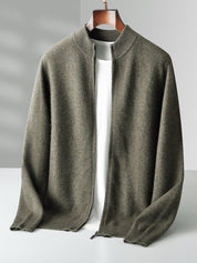 Tucker Whitwood | Zip-Up Stand Collar Knit Cardigan For Men