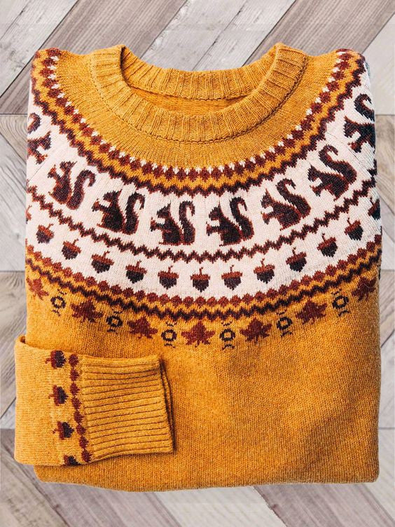 Genevieve Harland | Halloween Pumpkin Knit Sweater For Women