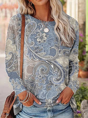 Josephine Lambert | Halloween Cat Print Long Sleeve Top For Women