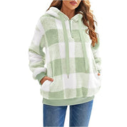 Genevieve Larchant | Plaid Plush Hoodie For Women