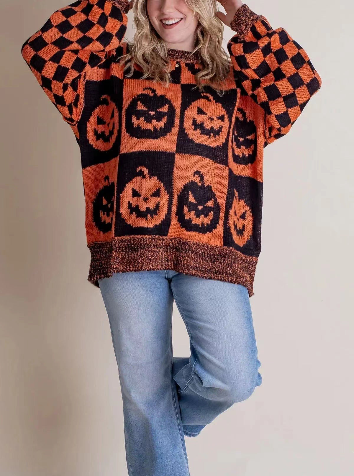 Priscilla Duchamp | Halloween Pumpkin Ghost Sweater For Women