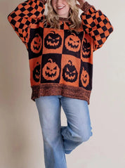 Priscilla Duchamp | Halloween Pumpkin Ghost Sweater For Women