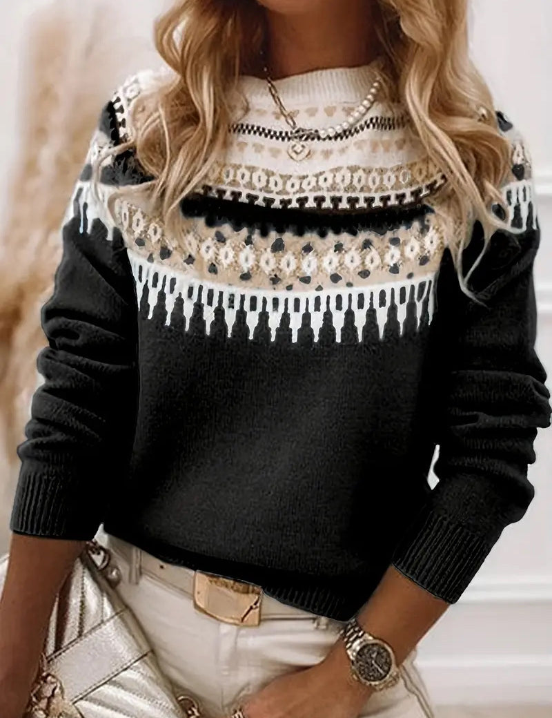 Solange Winterbourne | Nordic Fair Isle Oversized Sweater For Women
