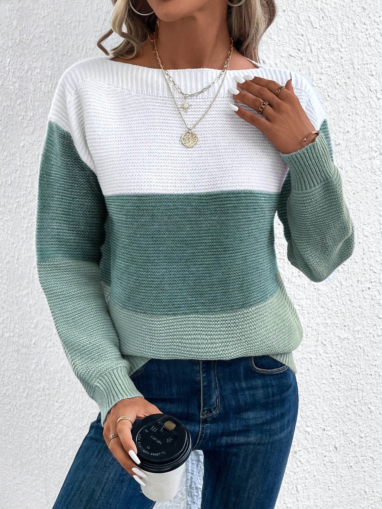 Marisol Beringer | Color-Blocked Sweater With Drop-Shoulder Sleeves
