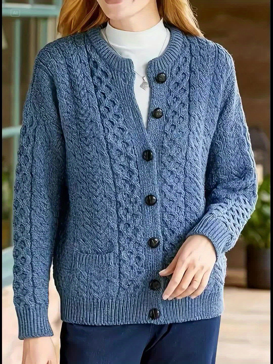 Amara Delfino | Textured Button-Front Cardigan For Women