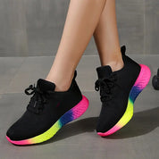 Lucia Ravenna | Rainbow Sole Mesh Sneakers For Women