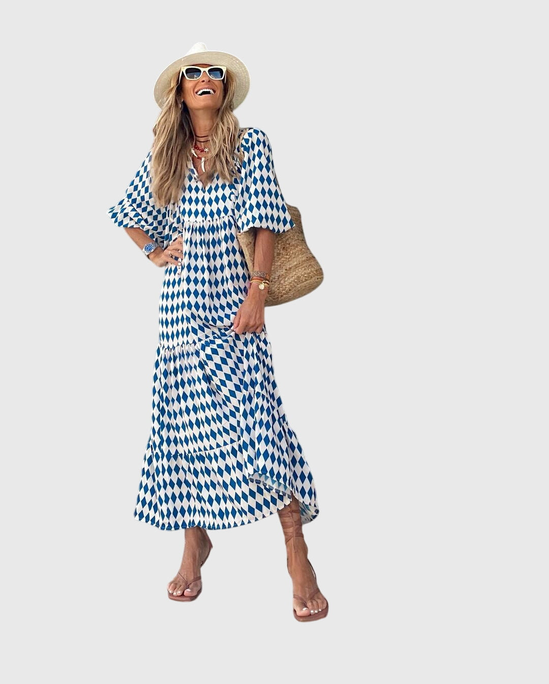 Seraphina Vosbourne | Green Floral Boho Maxi Dress