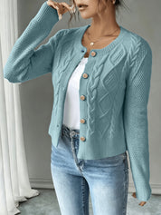 Vittoria Rossignol | Cable-Knit Button-Front Cardigan For Women
