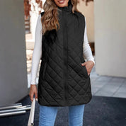 Helene Carrington | Quilted Longline Puffer Vest For Women