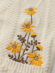 Noémie Lambert | Floral Embroidered Cardigan Sweater For Women