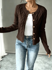 Vittoria Rossignol | Cable-Knit Button-Front Cardigan For Women