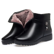 Celeste Rioux | Faux Leather Ankle Boots With Rhinestone Buckle For Women