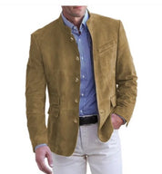 Duke Fairham | Stand Collar Suede-Look Jacket For Men