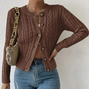 Rosalind Sinclair | Cable Knit Button-Front Cardigan For Women