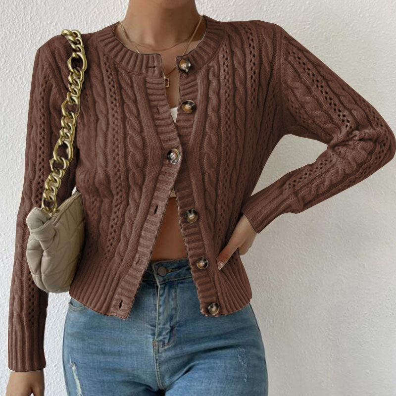 Rosalind Sinclair | Cable Knit Button-Front Cardigan For Women