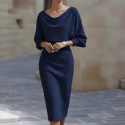 Simone Darcourt | Cowl Neck Batwing Midi Dress For Women