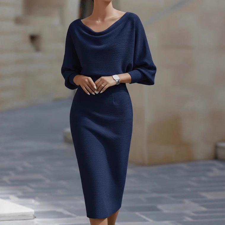 Simone Darcourt | Cowl Neck Batwing Midi Dress For Women