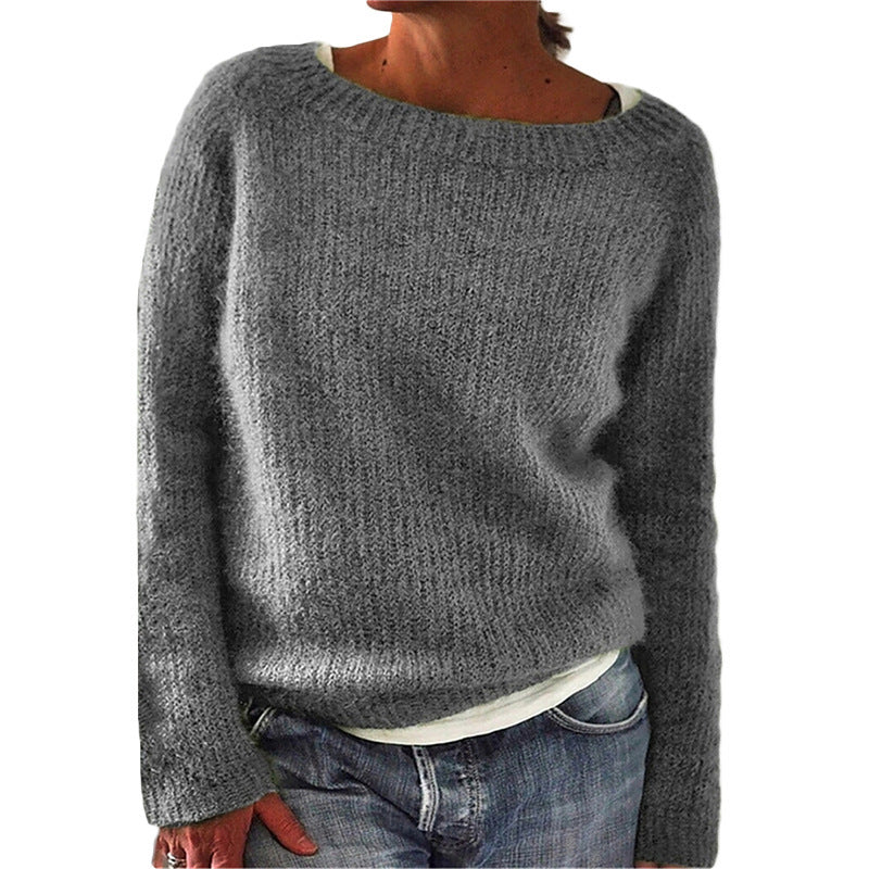 Jolie Brookwell | Classic Round Neck Knit Sweater For Women