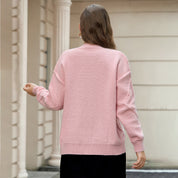 Odalie Brasseur | Pink Cable-Knit Cardigan Sweater For Women